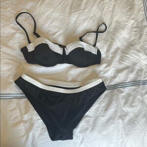 Black and White Bikini Set